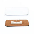 Qualisub Personalized 3*1.5inch MDF Pin Badges Sublimation Name Tags Sublimation Pin Badges DIY Design Wood Pin Badge