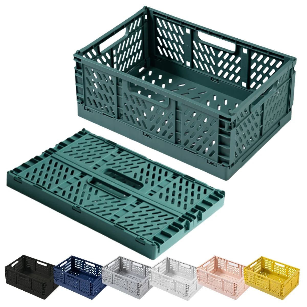 7 Color Organizing Storage Baskets Case Folding Student Desktop Basket Tape Stationery Plastic Foldable Container Storage Box