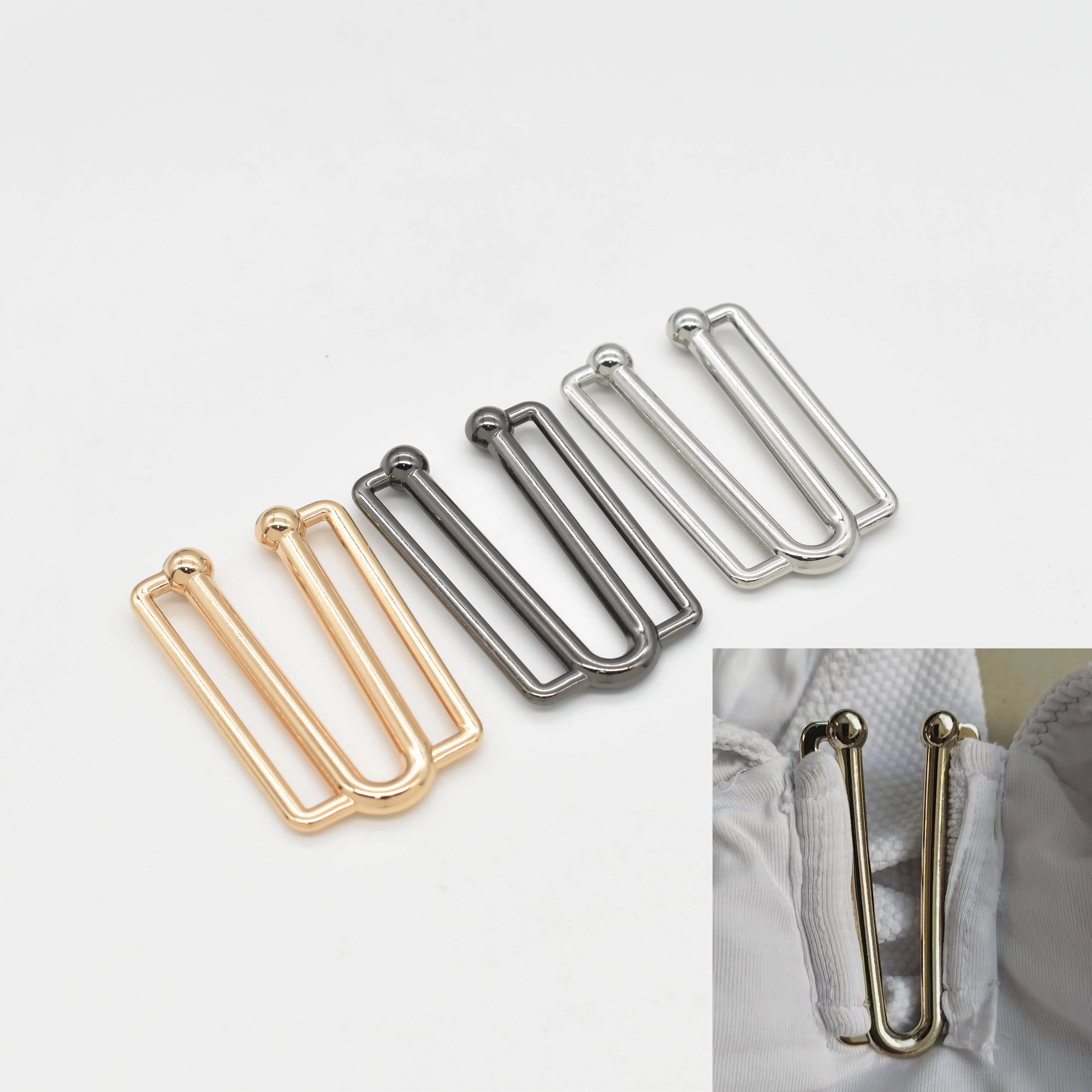 Hot Selling Bikini Connector Metal Hardware U Shape Buckle Anti-Corrosion Glitter Ring Buckle Swimwear Accessories