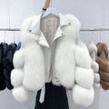 Custom Wholesale Fox Fur Jacket Women Short Classic Style Ladies Fur Coat Real Fur Leather Jacket Women