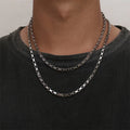 Hot Sale Stainless Steel Jewelry Necklace Mens square Box Silver Chains