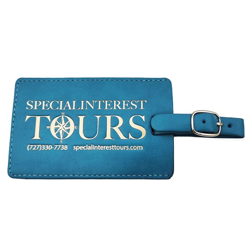 Customizable Corporate Business Gift Personalized Travel Bag ID Labels Suitcase Name Tag Custom Bulk PU Leather Luggage Tag