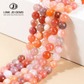 JD Semi Precious Round Gemstones 6 8 10MM Natural Salt Source Agate Loose Spacer Stone Beads for Jewelry Making