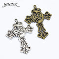 YuenZ Antique Silver Color Moon Cross Charms Metal Pendant Diy Charms Necklace Jewelry Making 53*39mm T77