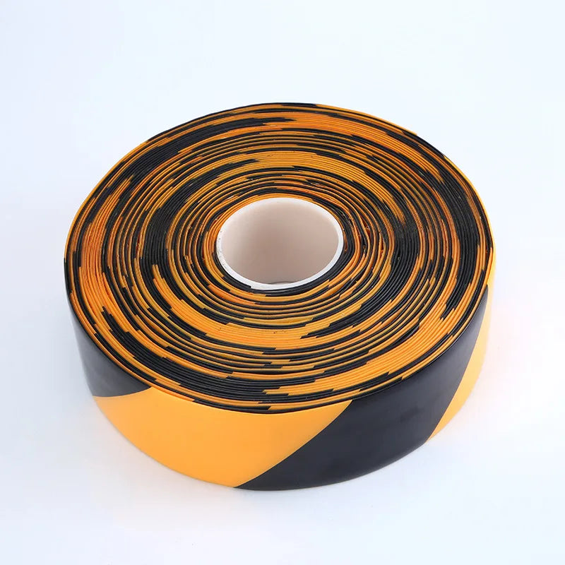1mm Thick 4 Inches Industrial Line PVC Vinyl Single Sided Super Heavy Duty Rubber Waterproof Floor Marking Tape Black Yellow