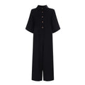 Summer Women Sexy Short Sleeve Jumpsuit Wide Leg Pants Casual Long Jumpsuit