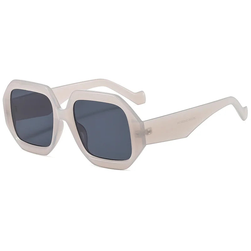Newest Vintage Big Frame Sun Glasses for Women Novelty Irregular Shaped Sunglasses with Durable PC Material