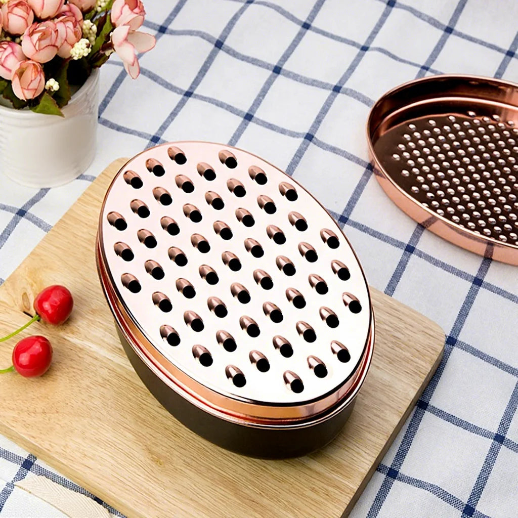 INS Style  Soft Cheddar Cheeses 2 Sides  Citrus Lemon Zester Cheese Grater with Food Storage Container & Clean Brush & Peeler