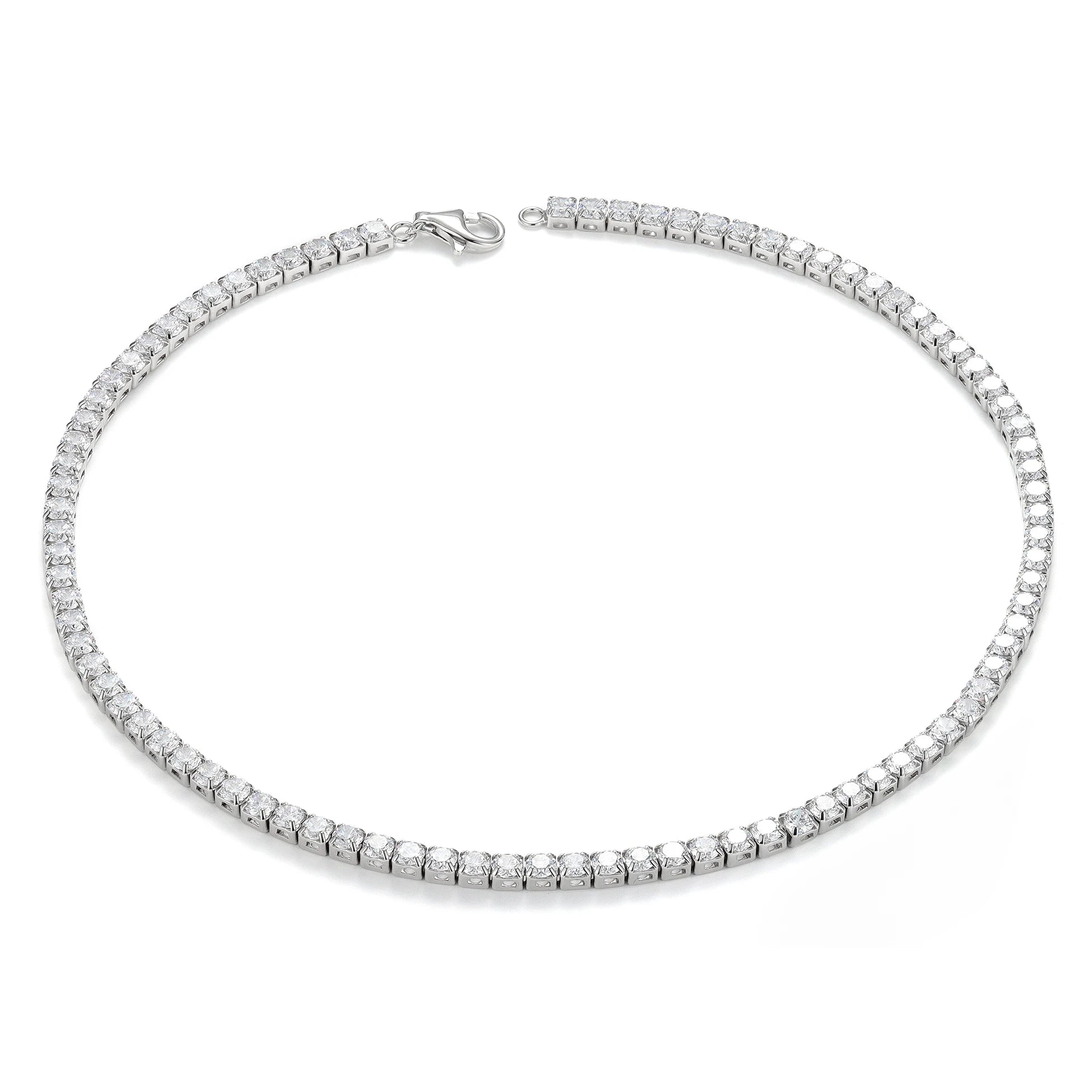 Fashion Hip Hop Chain 925 Sterling Silver 2mm 3mm 4mm Cubic Zircon Tennis Necklace for Women Men Fine Jewelry Wholesale