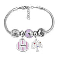 Diy Charm Bead Bangle Stainless Steel Women Bangle Charm Bracelet Jewelry