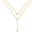 Latest Bohemia Wholesale Stainless Steel Summer Jewelry Layered Double Chain CZ Stone Diamond Long Y Chain Necklaces Gold