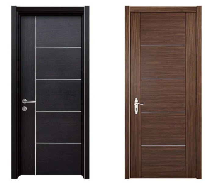 Guangzhou Factory Supplier Modern Interior Solid Wood Apartment Door with Swing Open Finished Surface Luxury Design