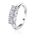 POLIVA 925 Wholesale Sterling Silver CZ Stone Wedding Rings Three Stone Wedding Design Solid Sterling Silver Diamond Ring