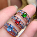 New Design Fashion 925 Sterling Silver Natural Gemstone Ladies Jewelry Women Wedding Rings for Girls