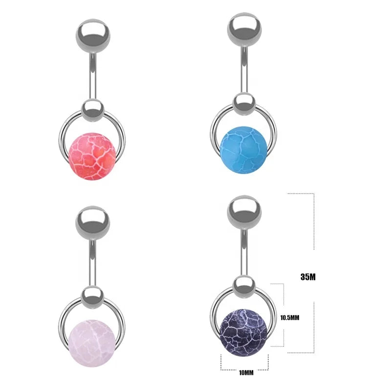 Gaby 316L Stainless Steel Wedding Jewelry Colorful Amazonite Ball Door Knocker VCH Piercing Barbell Genitals Body Piercing