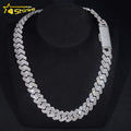 Hip Hop Sterling Silver 18MM Iced Out VVS Moissanite Baguette Diamond Cuban Link Chain Luxury Bling