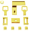 Good Quality Bags One Set Hardware Wholesale Purse Gold Lock Fitting End Clips Connector Handle for Suitcase