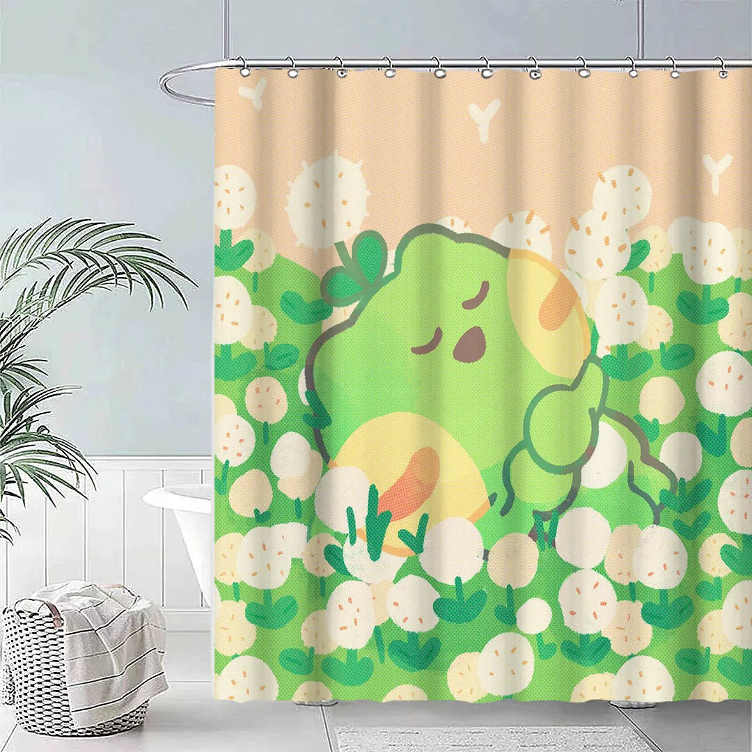 Waterproof Mildew Polyester Bath Curtain Animals Frogs Digital Printed Shower Curtain Decorations