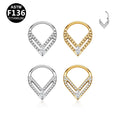 Gaby New ASTM F136 G23 Titanium V Nose Rings Women Daith Ear Pierced Nose Design Piercing Titanium Septum Piercing Jewelry