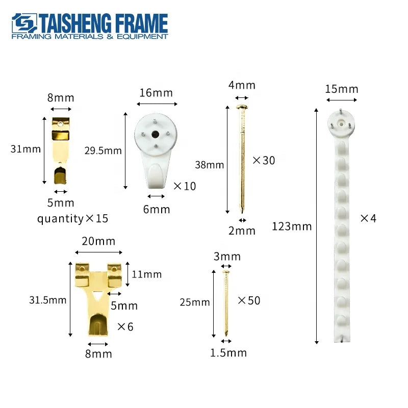 China Manufacture Iron Electroplated Customizable Size Photo Frame Hook and Nail Picture Hooks TAISHENG TS-S030