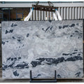 KINGS-WING Arctic Ocean Quartzite Bookmatch Quartzite Slab Bathroom Furniture Vanity Top Feature Wall Panel Background Slab
