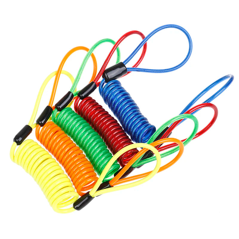 Anti-Theft Steel Bike Lock Spring Cable with Alarm Disc Lock Bicycle Security and Motorcycle Theft Protection Reminder