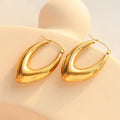 18k Gold Plated Stainless Steel Mirror Polished Hollow Hoop Earring Simple Statement Hypoallergenic Huggie Earrings for Women