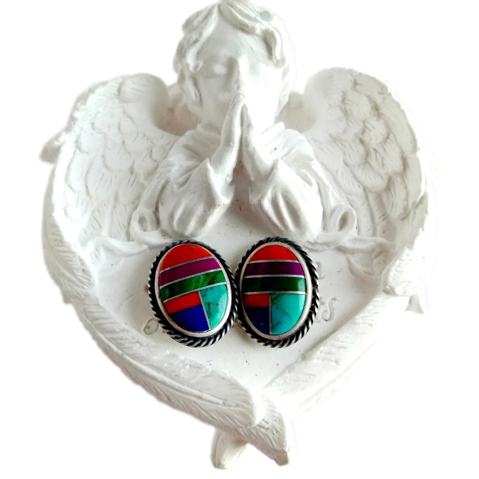 Turquoise Earrings 925 Sterling Silver spiny oyster Turquoise malachite Gemstone Earrings