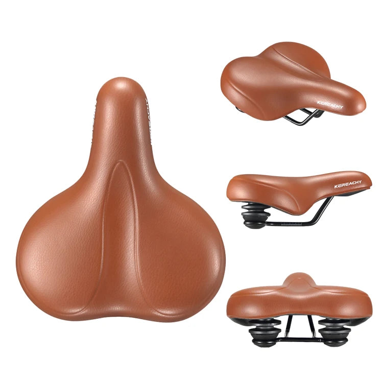 KEREACHY Comfortable High Elastic Bicycle Saddle Super Wide Seat Cushion Shock Absorption Mountain Road Bike Seat Cushion