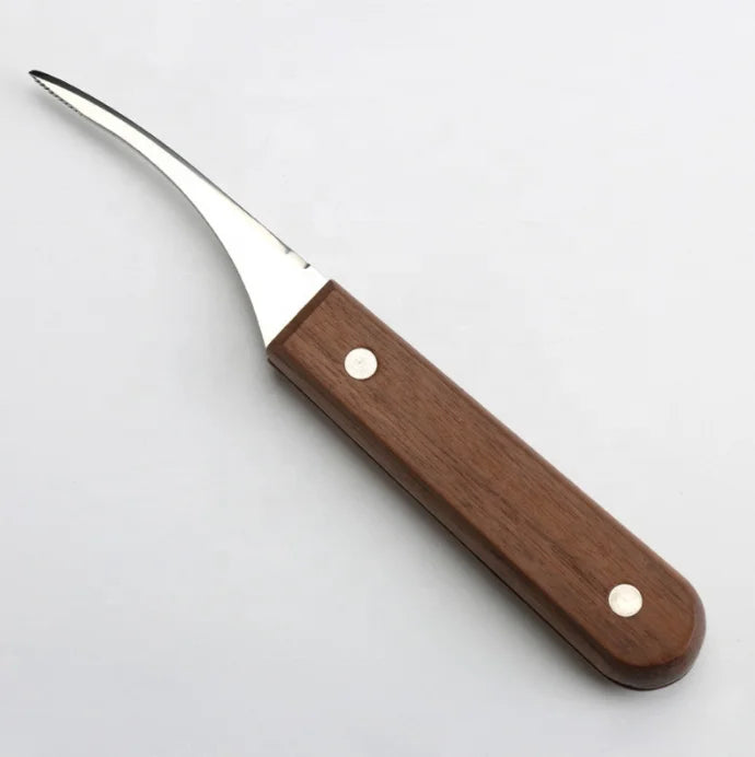 Stainless Steel Shrimp Deveiner Tool with Wooden Handle Metal Shell Knife Shrimp Cleaner