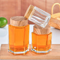 Manufacturers Wholesale Six-edged Wood-grain Lid Glass Bottle sealed Jar with Lid Chili Pickle Vegetable Bottle Jam Canning Jar