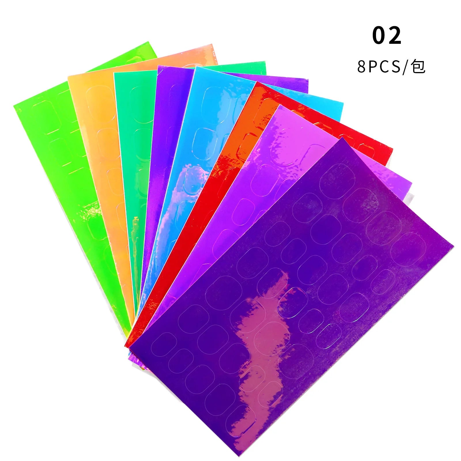 10 PCS/ Bag Aurora Colorful Laser Ice Clear Nail Art Stickers Nail Glass Paper Decals