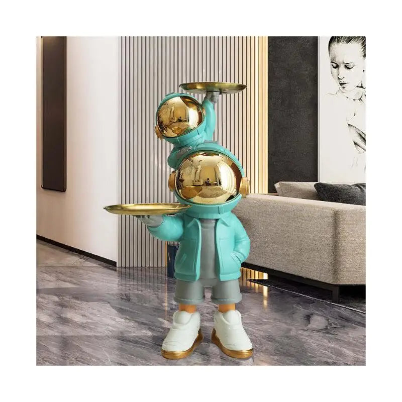 Hot Sell Life Size Large Floor Statue Ornaments Home Decoration Accessories Modern Home Decor Astronaut Statue Tray