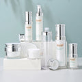 15ml 30ml 50ml 100ml 120ml 30g 50g Luxury Empty Plastic Cosmetic Body Pump Silver Acrylic Bottles Set for Makeup