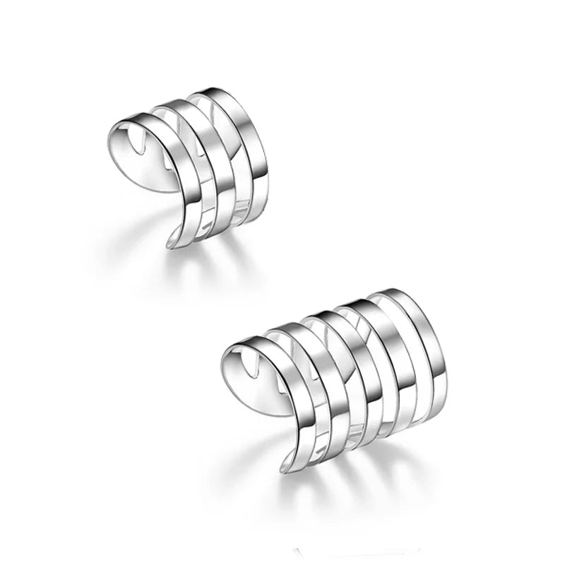 Fashion Ear Cuffs Silver Circle Ear Cuff Clip Earrings for Women Ear Cuff No Piercing