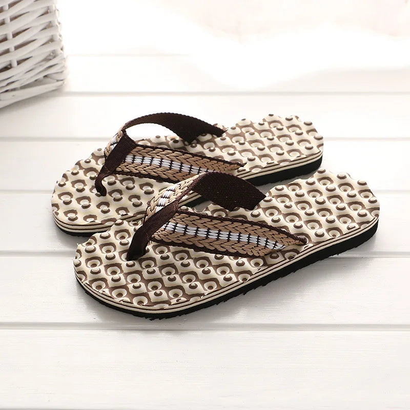 Direct Factory Sale Men's Summer Outdoor Slides Customizable Anti-Slip Flip Flops Comfort Soft Soled House Slippers Mesh Lining
