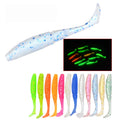 Fishing Luminous Lures 50mm 75mm  Luminous Worm Bait  T Tail Soft Bait Grub Lure Fishing  Soft Lure