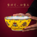 Auspicious Eight Ceramic Zhaitian Bowl Eco-Friendly Disposable Lotus Color Painting Six Words Fruit Plate for Buddhist Household
