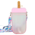 Tumbler Ice Cream Popsicle Water Cup Plastic Straw Cup Convenient Strap Student Girl Juice Drink Cup Water Bottle