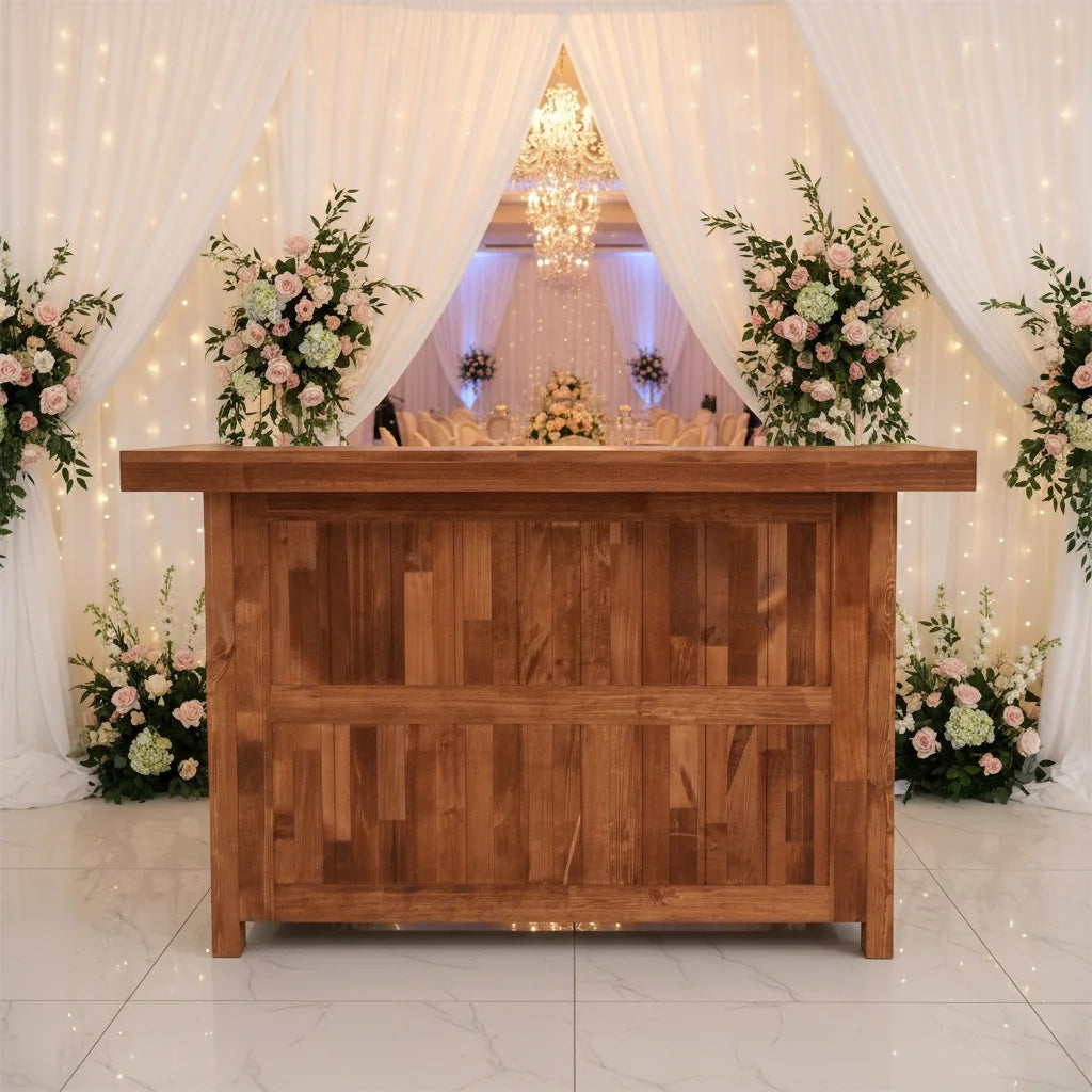 U Shaped Wedding Furniture Wooden Wedding Bar Table Warehouse Bar Furniture