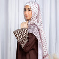 (This Link Just Hijab) Loriya Abaya Hijab Islamic Clothing Keffiyel Scarf Modest Palestine Chiffon Printed Hijab Scarf