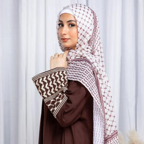 (This Link Just Hijab) Loriya Abaya Hijab Islamic Clothing Keffiyel Scarf Modest Palestine Chiffon Printed Hijab Scarf