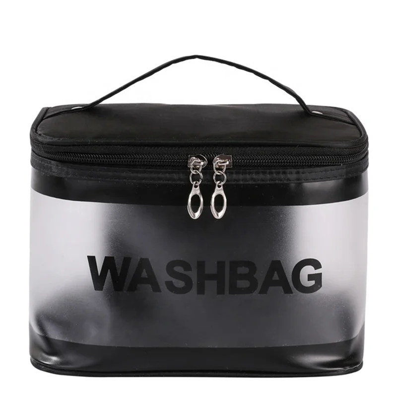 Custom Waterproof clear Cosmetic Bag Portable Travel Toiletry Storage Makeup  PVC Cosmetic Bag Transparent  Wash Bag