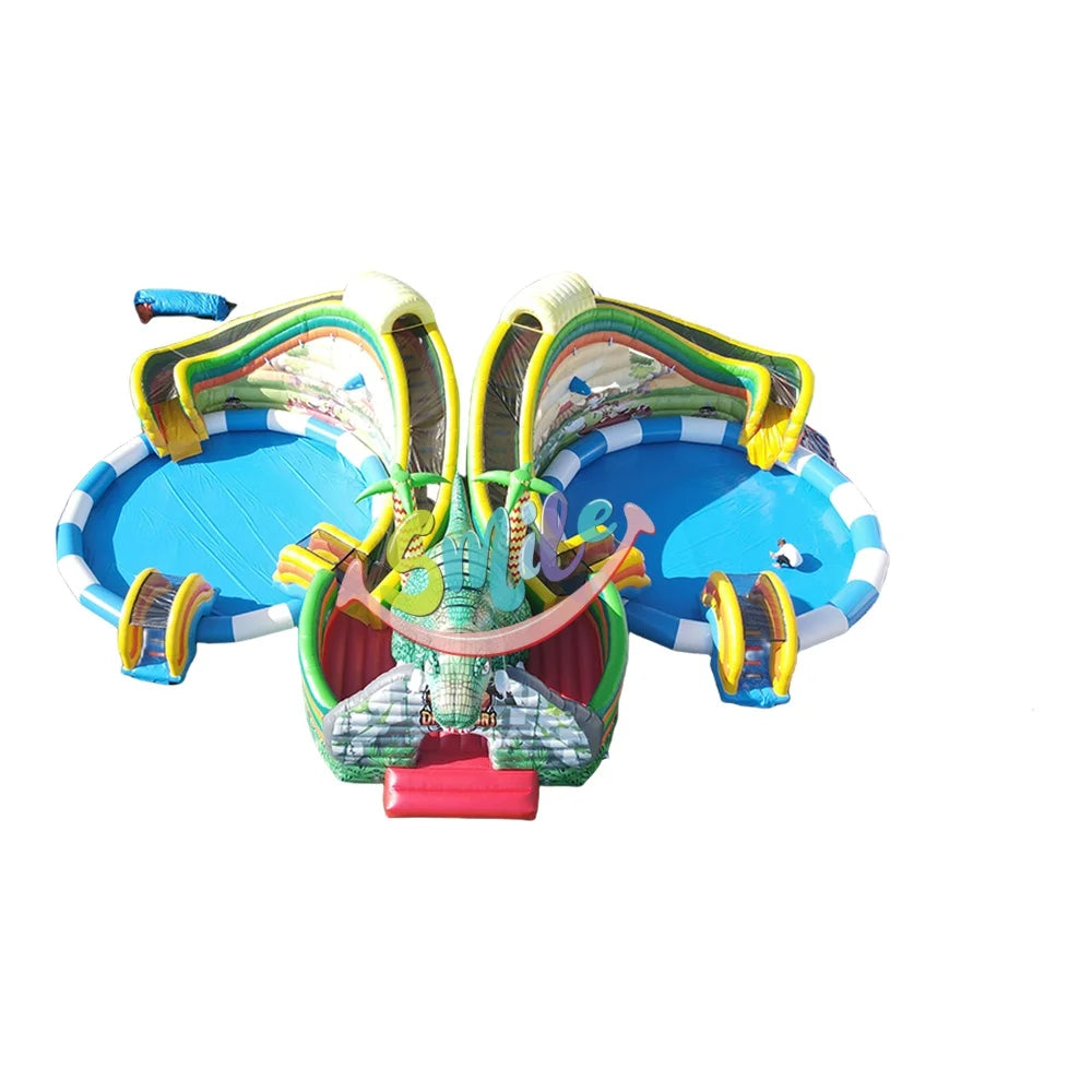 Dinosaur Inflatable PVC Water Slide Pool Outdoor Water Park Equipment OEM Factory Supply Games