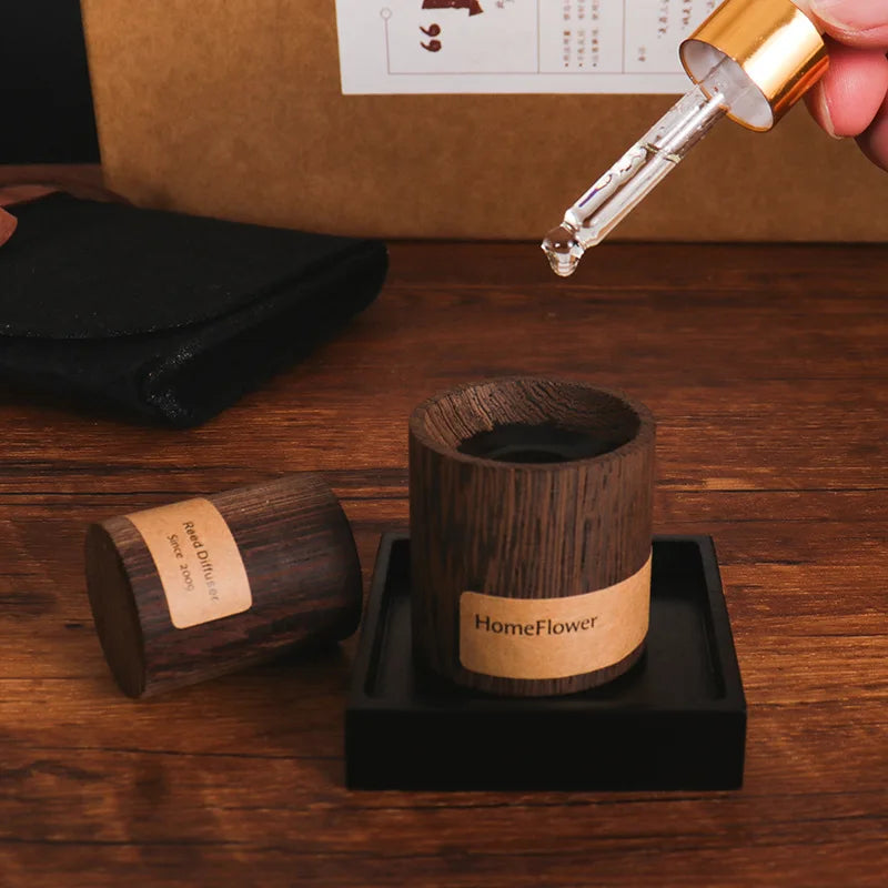 Blackwalnut Wood Mini Aroma Oil Diffuser Natural Wood Essential Oils Holder Wood Decoration