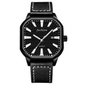 Men's Classic Three Circles Alloy 50mm Quartz Movement Watch Multifunctional Waterproof Leather Band Luminous Glass Window