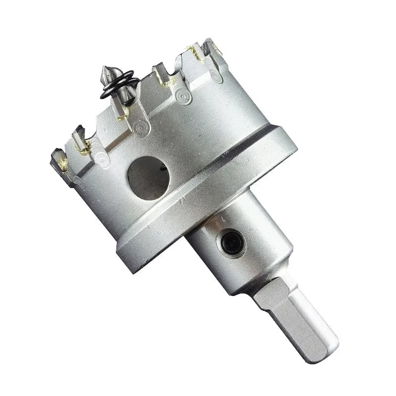 45MM Heavy Duty Tungsten Carbide Carbide-Tipped Hole Cutters HRC65-66 Built-In Arbor for Thin Metal Stainless Steel/Iron Pipes