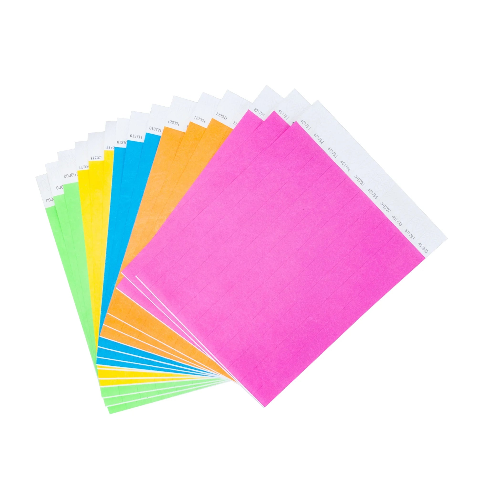 Promotion Color Paper Wristband 19x250mm 1000/Pack Waterproof Eco-Friendly Disposable Strong Adhesive Closure Tear Proof Unisex