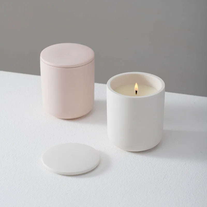 Scented Vessels Cement Ceramics Holder Box Packaging Ceramic Empty Candle Jar