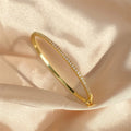 Zircon Light Luxury Electroplated Gold Thin Bracelet for Women Single Row Micro-inlaid Brilliant Stone High-end Jewelry